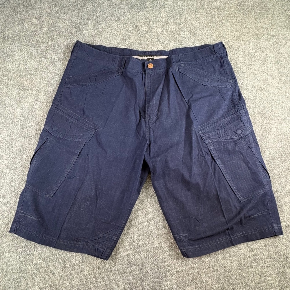 Sean John Cargo Shorts Mens 42 Navy Blue Ripstop Hip Hop Streetwear Baggy Y2K